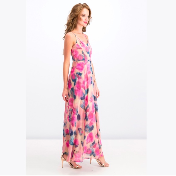Rachel Roy Beautiful Pink Rainbow Maxi Dress - Picture 3 of 6